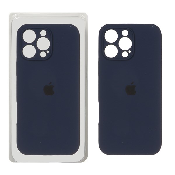 قاب سیلیکونی پاک کنی محافظ لنزدار اورجینال Apple iPhone 16 Pro Max - سرمه ای تیره (پک دار) - NTC