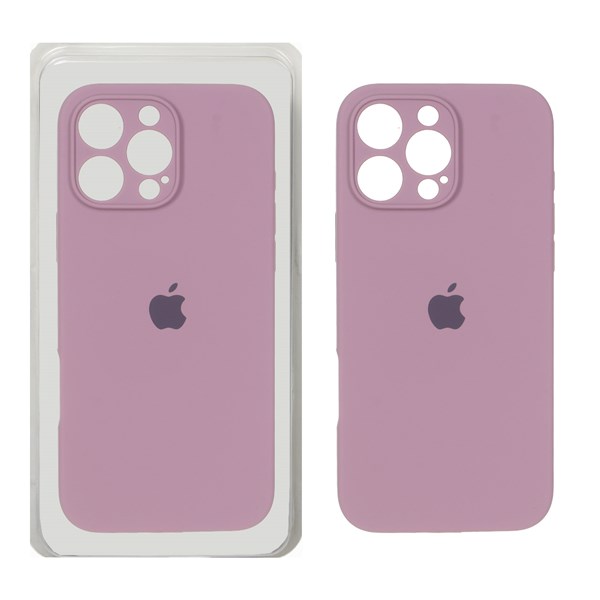 قاب سیلیکونی پاک کنی محافظ لنزدار اورجینال Apple iPhone 16 Pro Max - بنفش کدر (پک دار) - NTC