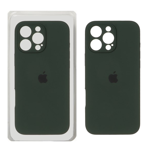 قاب سیلیکونی پاک کنی محافظ لنزدار اورجینال Apple iPhone 16 Pro Max - سبز تیره (پک دار) - NTC