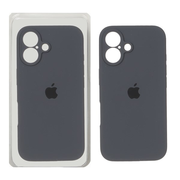 قاب سیلیکونی پاک کنی محافظ لنزدار اورجینال Apple iPhone 16 - خاکستری (پک دار) - NTC