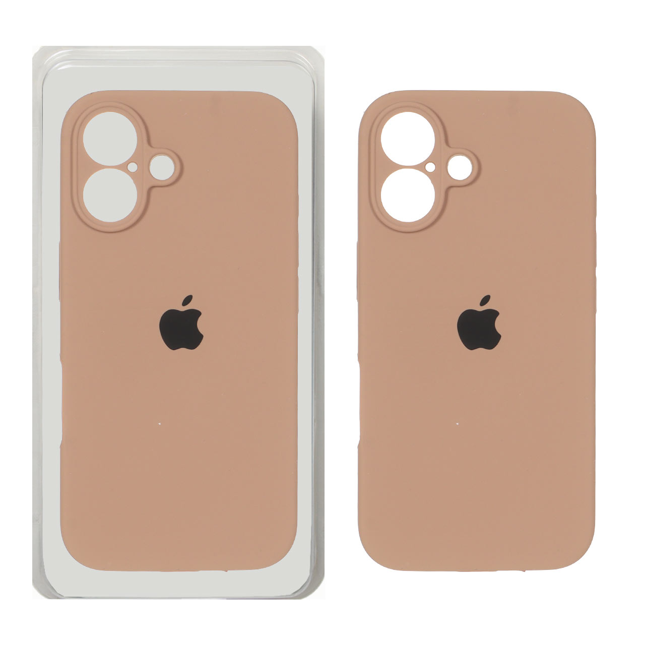 قاب سیلیکونی پاک کنی محافظ لنزدار اورجینال Apple iPhone 16 - صحرایی (پک دار) - NTC