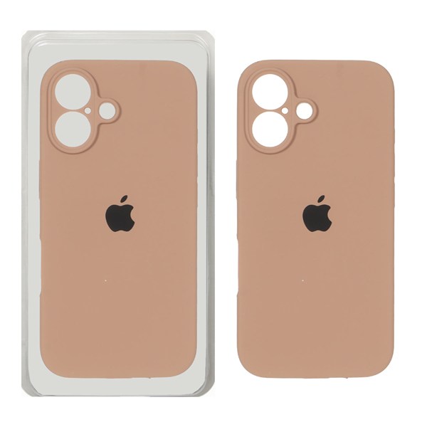 قاب سیلیکونی پاک کنی محافظ لنزدار اورجینال Apple iPhone 16 - صحرایی (پک دار) - NTC