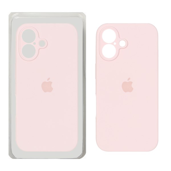 قاب سیلیکونی پاک کنی محافظ لنزدار اورجینال Apple iPhone 16 - صورتی روشن (پک دار) - NTC