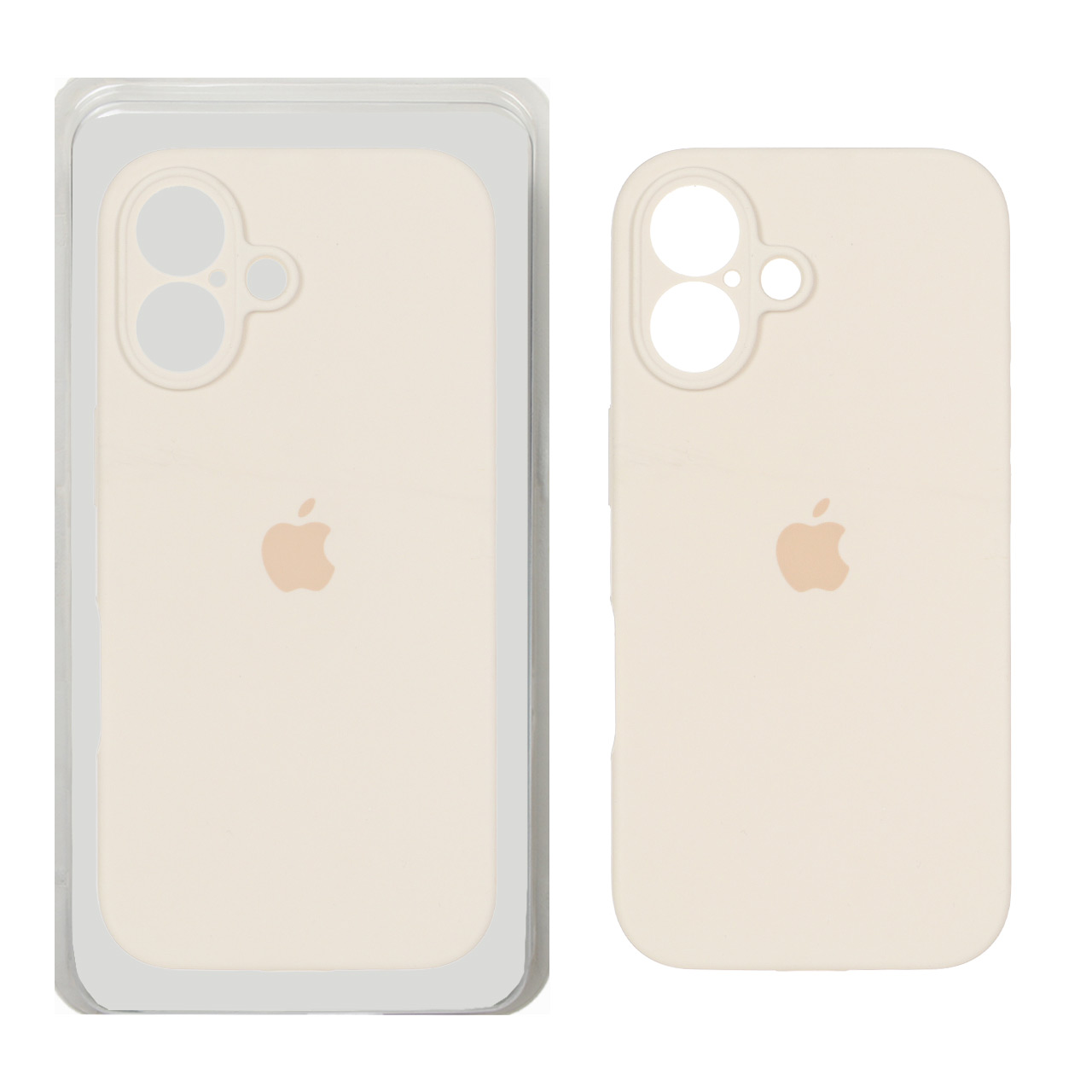 قاب سیلیکونی پاک کنی محافظ لنزدار اورجینال Apple iPhone 16 - کرم (پک دار) - NTC