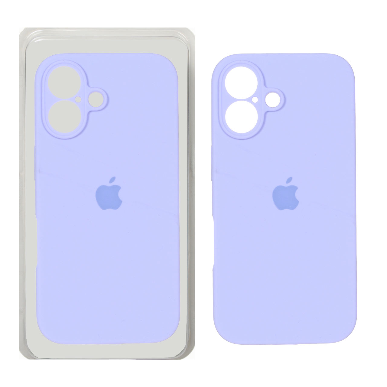 قاب سیلیکونی پاک کنی محافظ لنزدار اورجینال Apple iPhone 16 - بنفش روشن (پک دار) - NTC