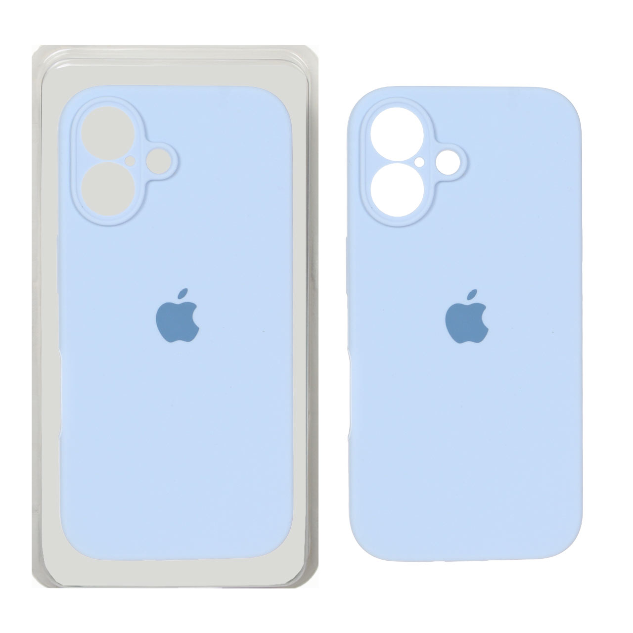 قاب سیلیکونی پاک کنی محافظ لنزدار اورجینال Apple iPhone 16 - آبی آسمانی (پک دار) - NTC