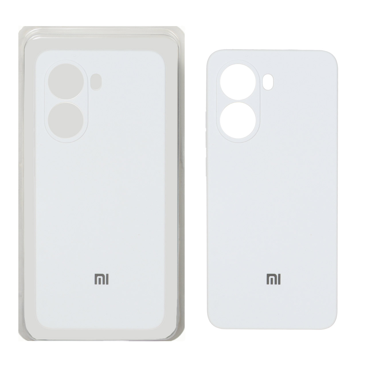 قاب سیلیکونی پاک کنی محافظ لنزدار اورجینال Xiaomi Poco X7 Pro - سفید (پک دار)
