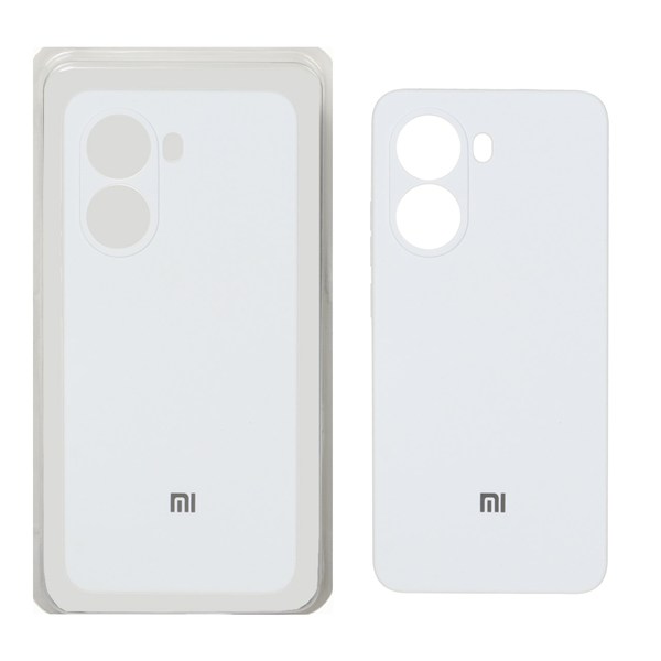 قاب سیلیکونی پاک کنی محافظ لنزدار اورجینال Xiaomi Poco X7 Pro - سفید (پک دار)