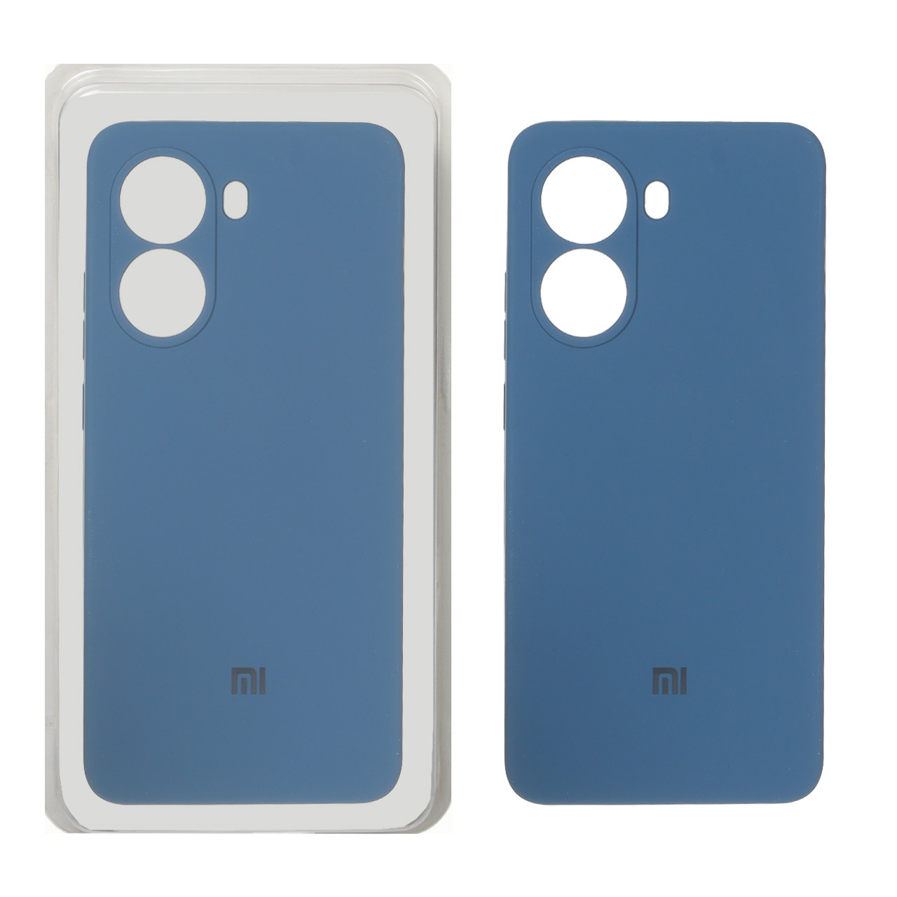 قاب سیلیکونی پاک کنی محافظ لنزدار اورجینال Xiaomi Poco X7 Pro - آبی تیره (پک دار)