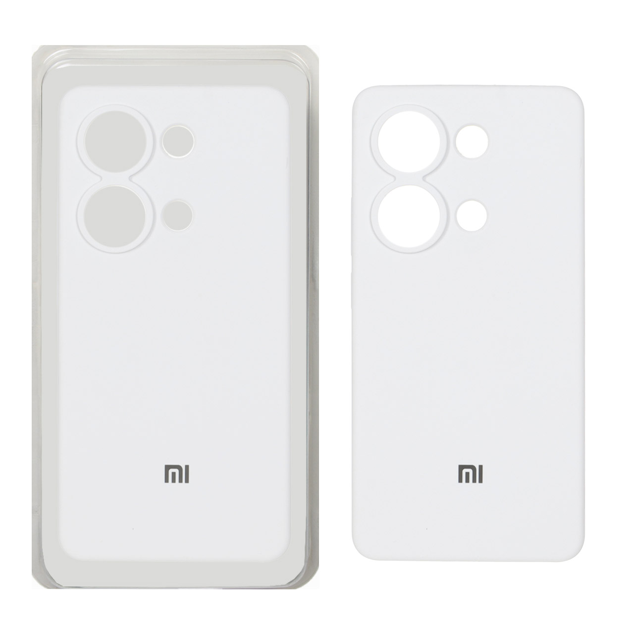 قاب سیلیکونی پاک کنی محافظ لنزدار اورجینال Xiaomi Redmi Note 14S / Note 13 Pro 4G / Poco M6 Pro 4G - سفید (پک دار)