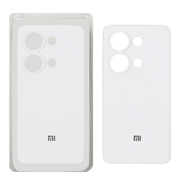 قاب سیلیکونی پاک کنی محافظ لنزدار اورجینال Xiaomi Redmi Note 14S / Note 13 Pro 4G / Poco M6 Pro 4G - سفید (پک دار)