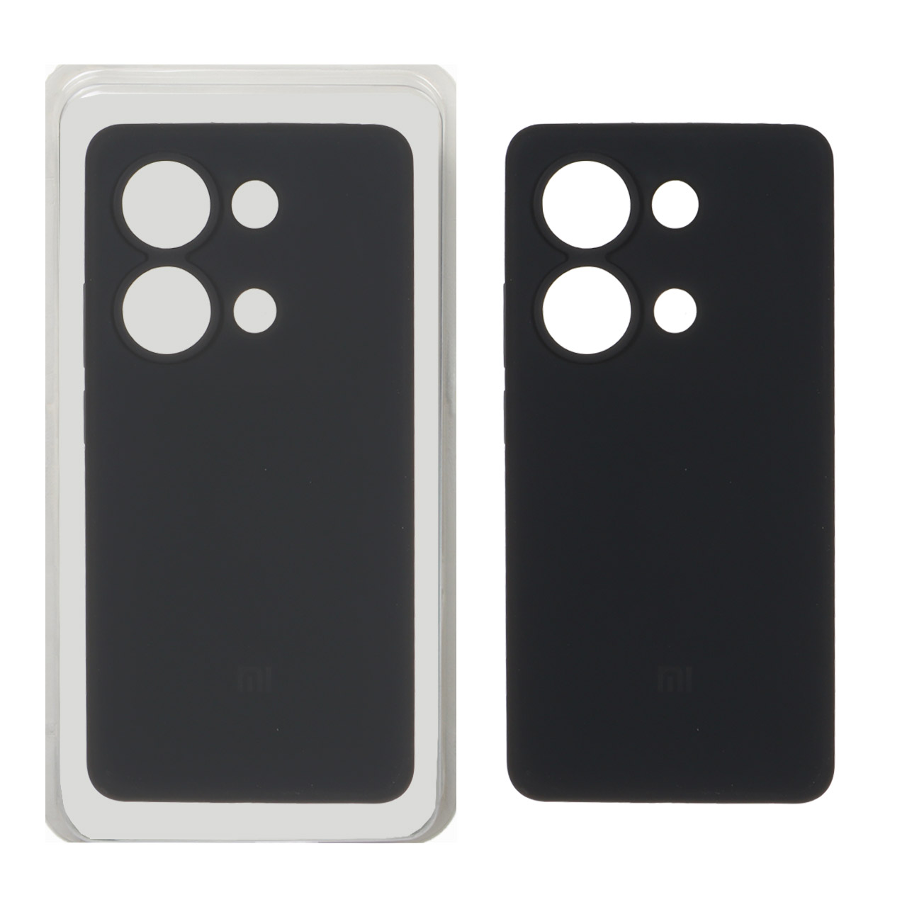 قاب سیلیکونی پاک کنی محافظ لنزدار اورجینال Xiaomi Redmi Note 14S / Note 13 Pro 4G / Poco M6 Pro 4G - مشکی (پک دار)