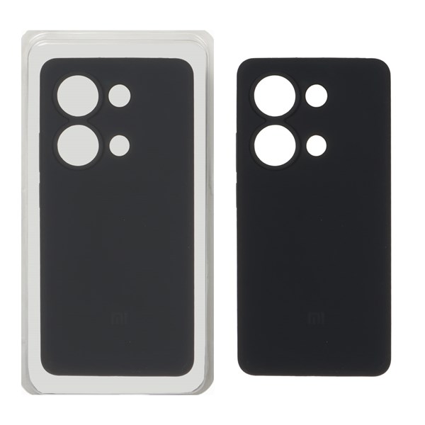 قاب سیلیکونی پاک کنی محافظ لنزدار اورجینال Xiaomi Redmi Note 14S / Note 13 Pro 4G / Poco M6 Pro 4G - مشکی (پک دار)