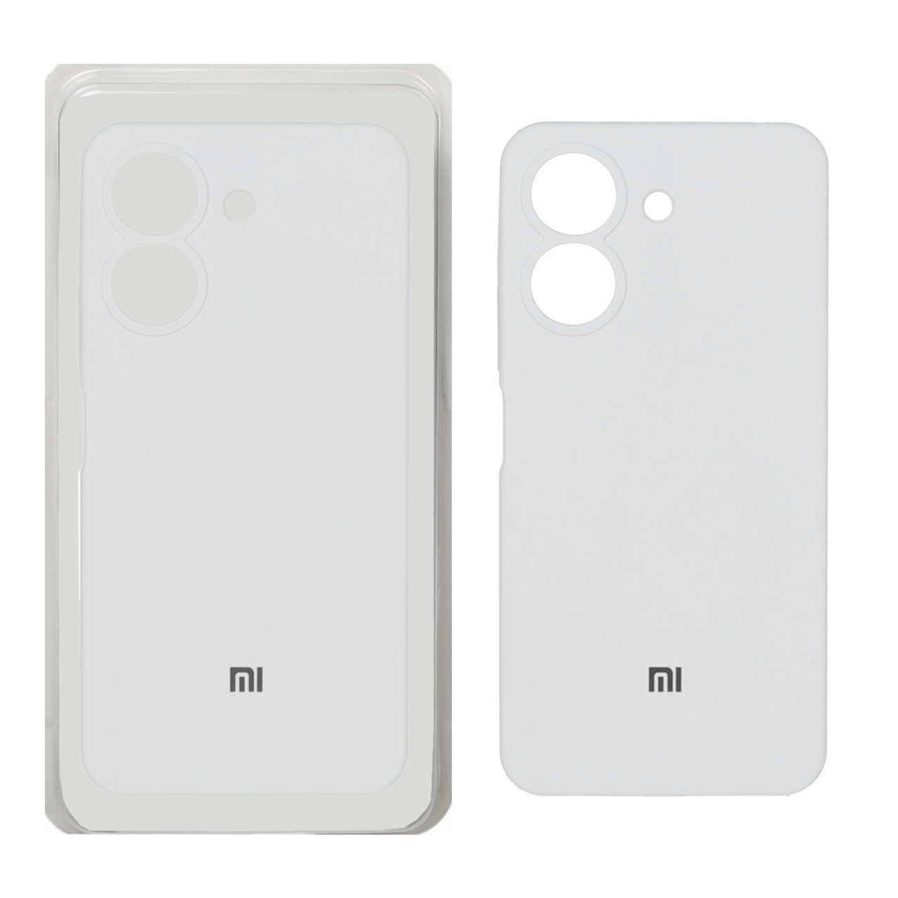 قاب سیلیکونی پاک کنی محافظ لنزدار اورجینال Xiaomi Redmi 13C / Poco C65 - سفید (پک دار)