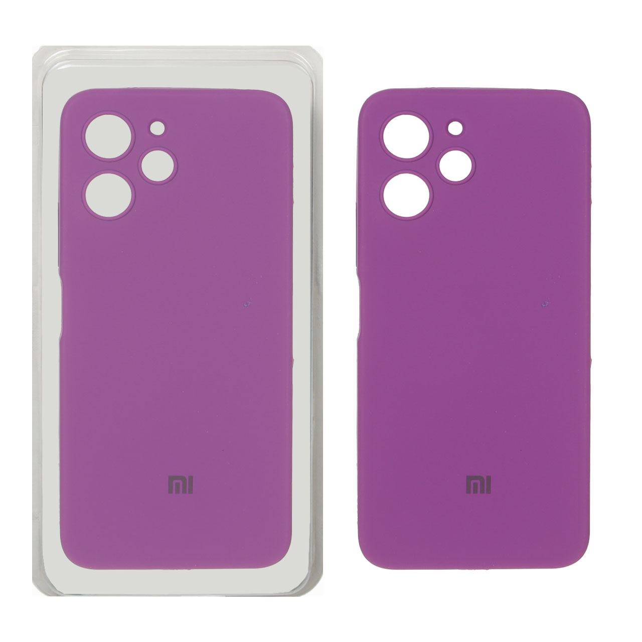 قاب سیلیکونی پاک کنی محافظ لنزدار اورجینال Xiaomi Redmi 12 / Poco M6 Pro 5G - ارغوانی (پک دار)