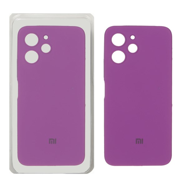 قاب سیلیکونی پاک کنی محافظ لنزدار اورجینال Xiaomi Redmi 12 / Poco M6 Pro 5G - ارغوانی (پک دار)