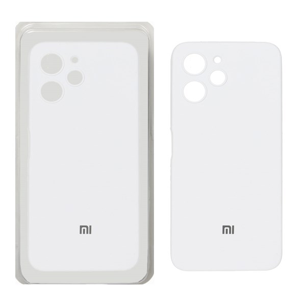 قاب سیلیکونی پاک کنی محافظ لنزدار اورجینال Xiaomi Redmi 12 / Poco M6 Pro 5G - سفید (پک دار)
