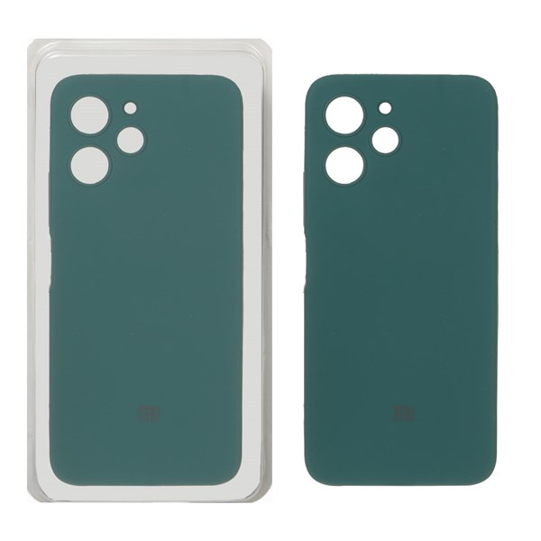 قاب سیلیکونی پاک کنی محافظ لنزدار اورجینال Xiaomi Redmi 12 / Poco M6 Pro 5G - سبز تیره (پک دار)