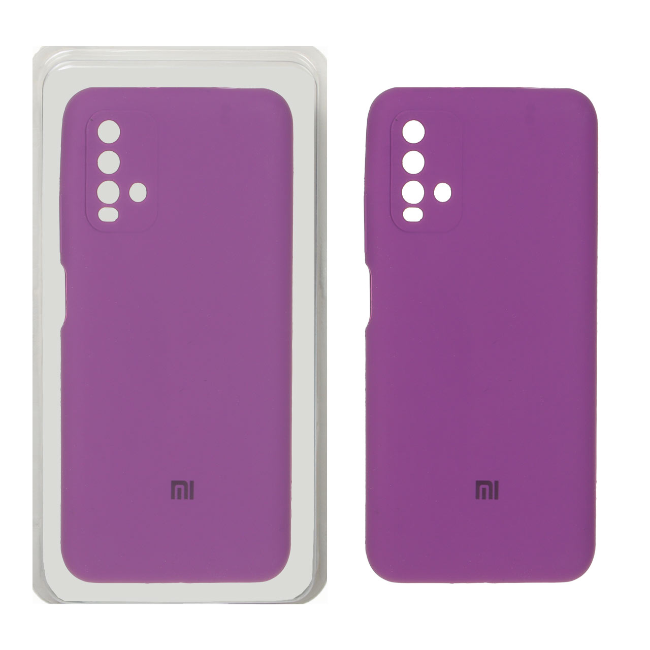 قاب سیلیکونی پاک کنی محافظ لنزدار اورجینال Xiaomi Redmi 9T 4G - ارغوانی (پک دار)