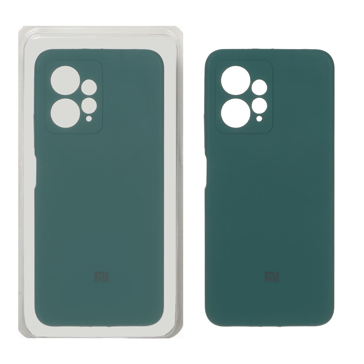 قاب سیلیکونی پاک کنی محافظ لنزدار اورجینال Xiaomi Redmi Note 12 4G - سبز تیره (پک دار)