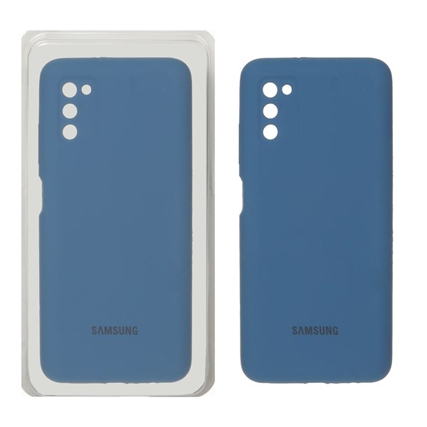 قاب سیلیکونی پاک کنی محافظ لنزدار اورجینال Samsung Galaxy A03s / A02s - آبی تیره (پک دار)