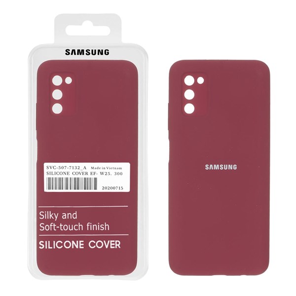 قاب سیلیکونی پاک کنی اورجینال درجه یک Samsung Galaxy A03s / A02s - زرشکی (پک دار)