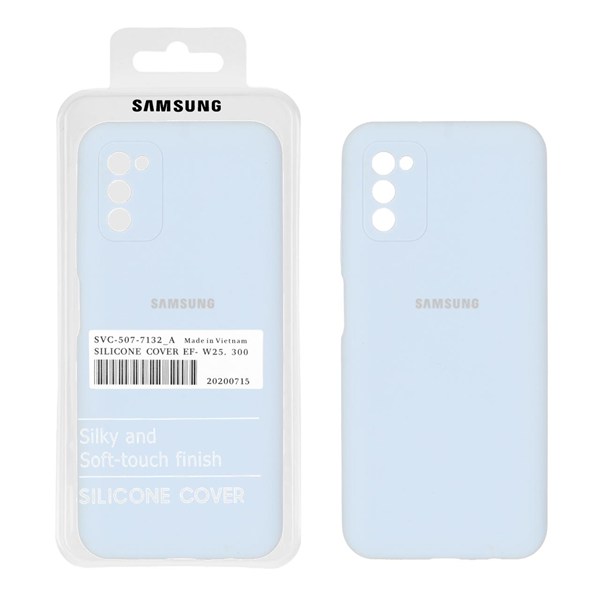 قاب سیلیکونی پاک کنی اورجینال درجه یک Samsung Galaxy A03s / A02s - آبی روشن (پک دار)