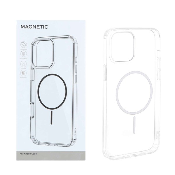 قاب اورجینال Magnetic دور ژله ای MagSafe مدل Apple iPhone 12 Pro Max - سفید (پک دار)