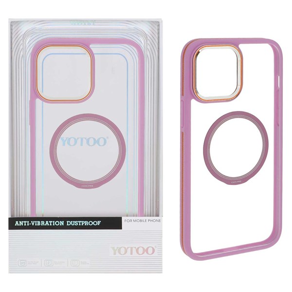 قاب اورجینال Yotoo شفاف MagSafe لنز فلزی Apple iPhone 13 Pro Max - یاسی (پک دار) - NTC