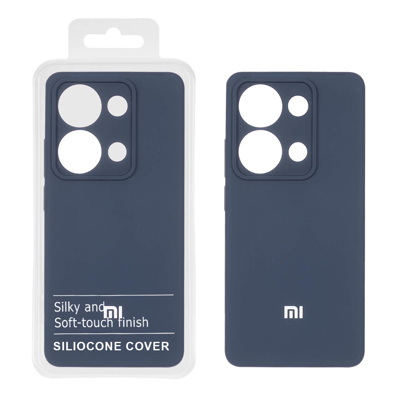 قاب سیلیکونی پاک کنی اورجینال درجه یک Xiaomi Redmi Note 14S / Note 13 Pro 4G / Poco M6 Pro 4G - سرمه ای تیره (پک دار) - NTC