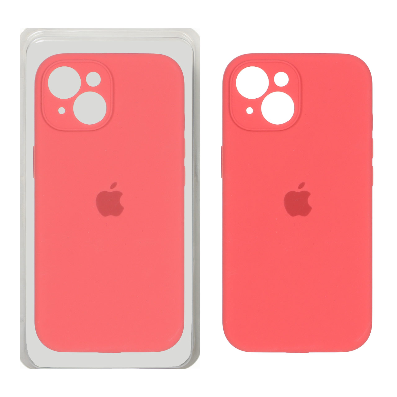 قاب سیلیکونی پاک کنی محافظ لنزدار اورجینال Apple iPhone 15 - قرمز روشن (پک اصلی)