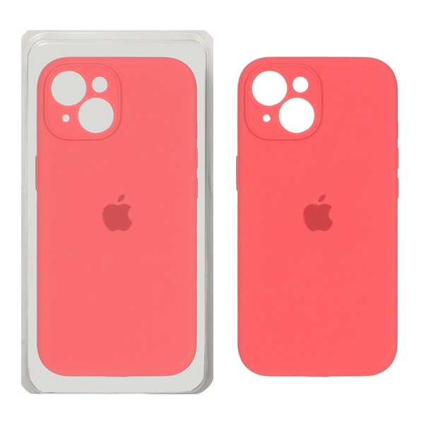 قاب سیلیکونی پاک کنی محافظ لنزدار اورجینال Apple iPhone 15 - قرمز روشن (پک اصلی)