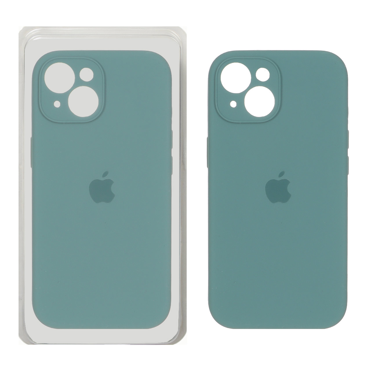 قاب سیلیکونی پاک کنی محافظ لنزدار اورجینال Apple iPhone 15 - سبز ارتشی (پک اصلی)