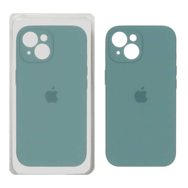 قاب سیلیکونی پاک کنی محافظ لنزدار اورجینال Apple iPhone 15 - سبز ارتشی (پک اصلی)