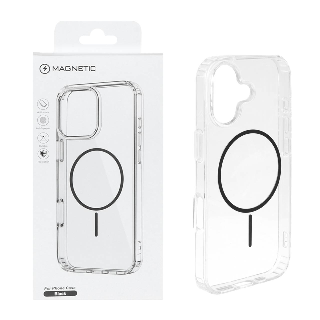 قاب اورجینال Magnetic دور ژله ای MagSafe مدل Apple iPhone 17 - مشکی (پک دار)