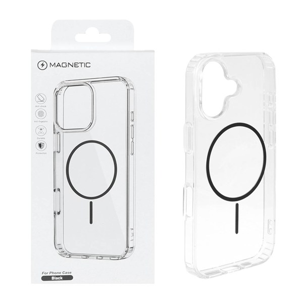 قاب اورجینال Magnetic دور ژله ای MagSafe مدل Apple iPhone 17 - مشکی (پک دار)