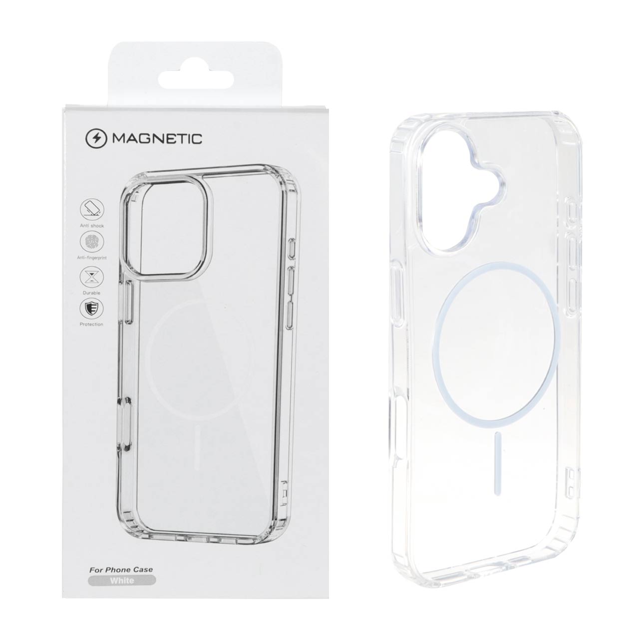 قاب اورجینال Magnetic دور ژله ای MagSafe مدل Apple iPhone 17 - سفید (پک دار)