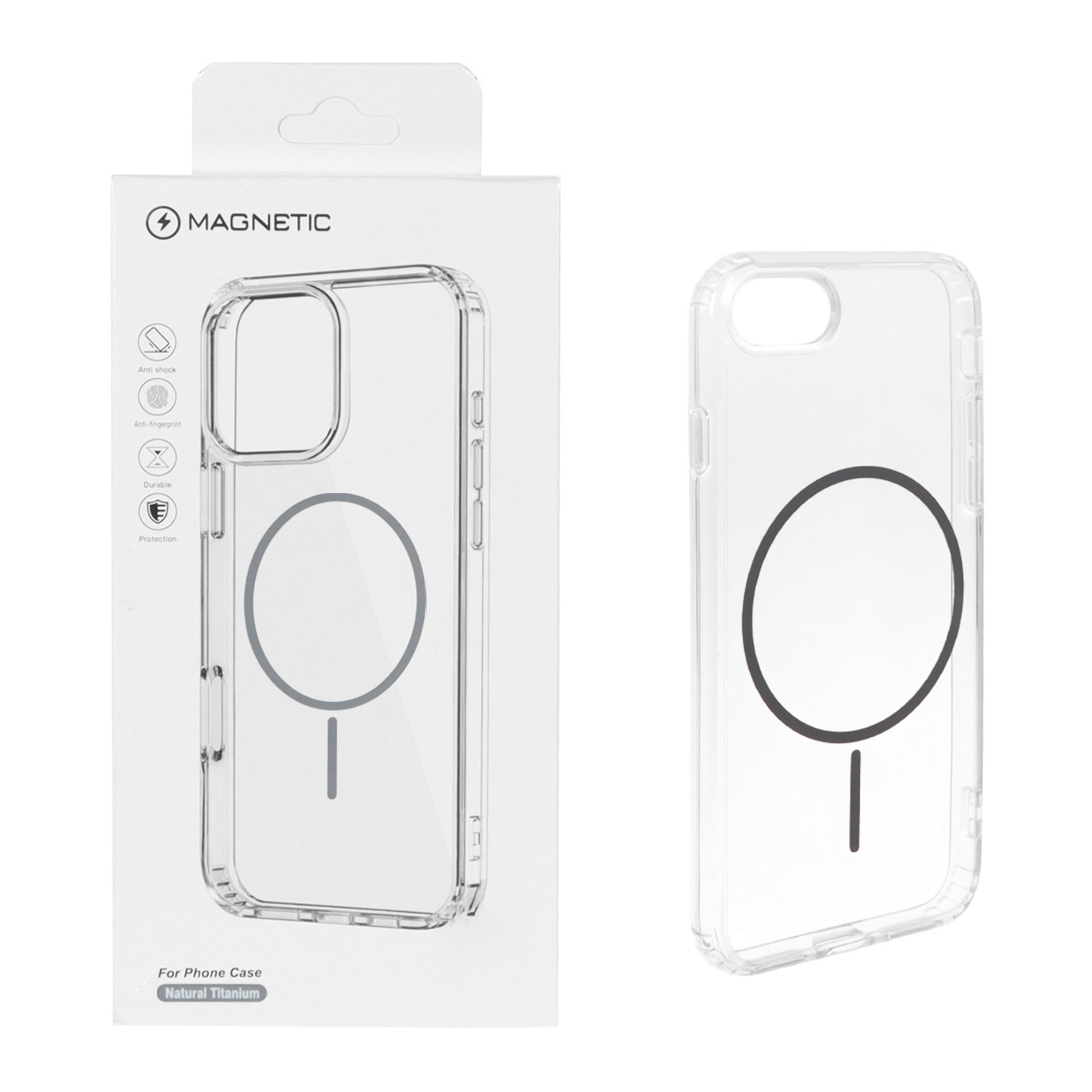 قاب اورجینال Magnetic دور ژله ای MagSafe مدل Apple iPhone 7 / iPhone 8 / iPhone SE (2020) - خاکستری (پک دار)