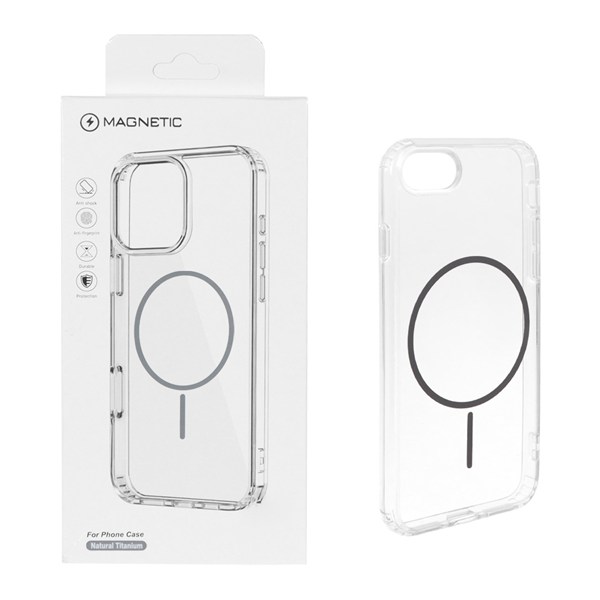 قاب اورجینال Magnetic دور ژله ای MagSafe مدل Apple iPhone 7 / iPhone 8 / iPhone SE (2020) - خاکستری (پک دار)