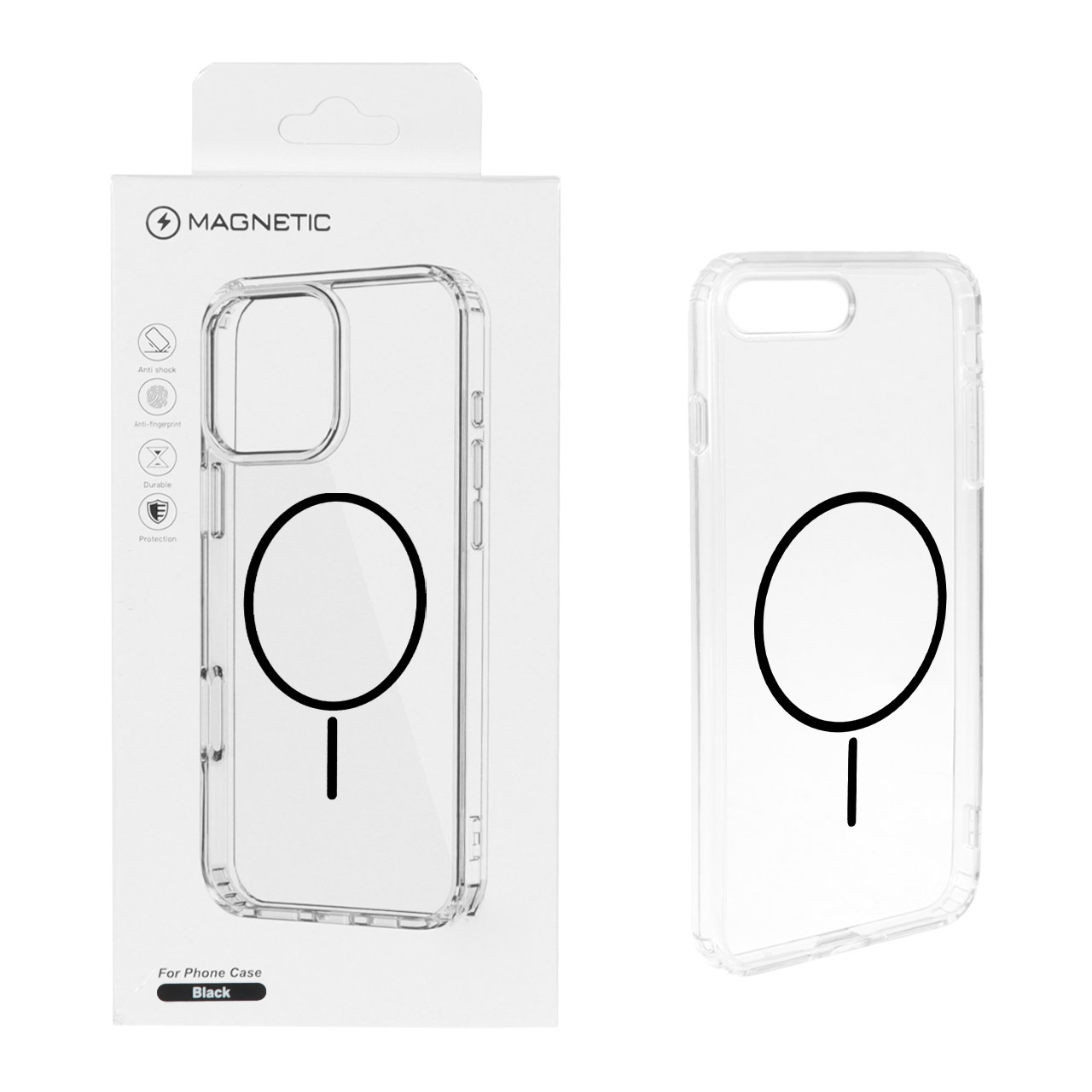 قاب اورجینال Magnetic دور ژله ای MagSafe مدل Apple iPhone 7 Plus / iPhone 8 Plus - مشکی (پک دار)
