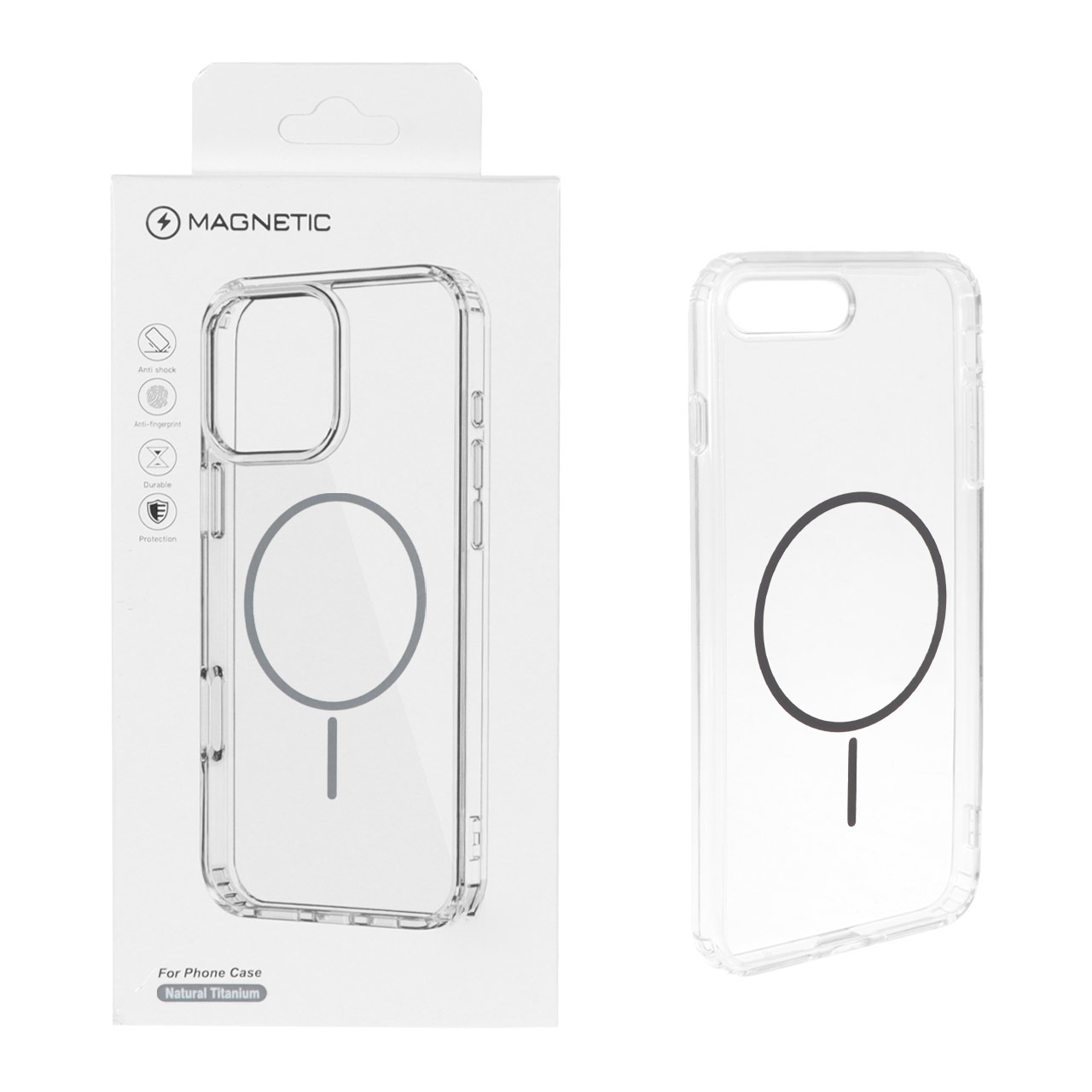 قاب اورجینال Magnetic دور ژله ای MagSafe مدل Apple iPhone 7 Plus / iPhone 8 Plus - خاکستری (پک دار)