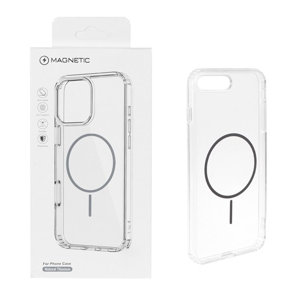 قاب اورجینال Magnetic دور ژله ای MagSafe مدل Apple iPhone 7 Plus / iPhone 8 Plus - خاکستری (پک دار)