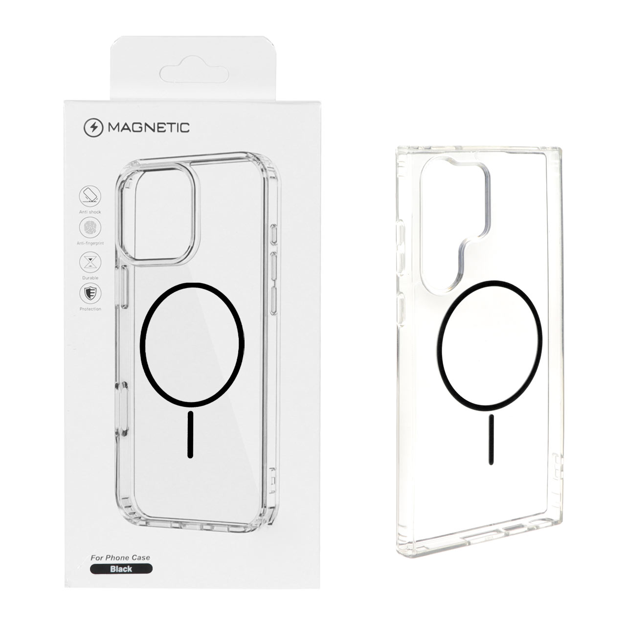 قاب اورجینال Magnetic دور ژله ای MagSafe مدل Samsung Galaxy S23 Ultra - مشکی (پک دار)