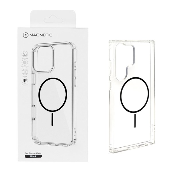 قاب اورجینال Magnetic دور ژله ای MagSafe مدل Samsung Galaxy S23 Ultra - مشکی (پک دار)