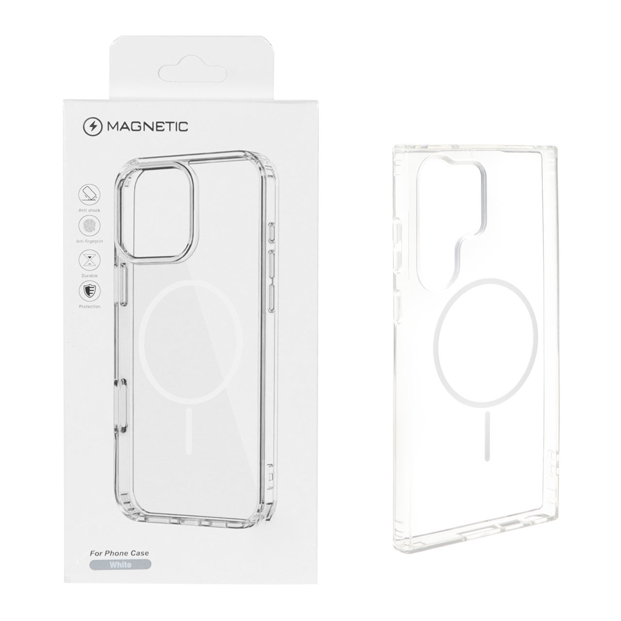 قاب اورجینال Magnetic دور ژله ای MagSafe مدل Samsung Galaxy S23 Ultra - سفید (پک دار)