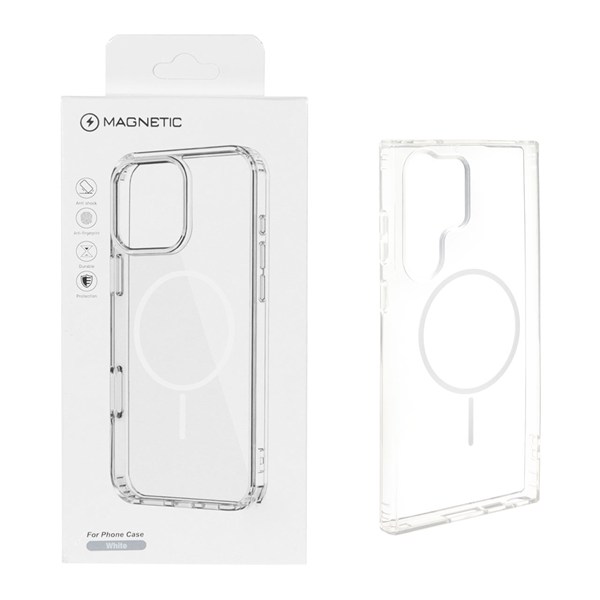 قاب اورجینال Magnetic دور ژله ای MagSafe مدل Samsung Galaxy S23 Ultra - سفید (پک دار)