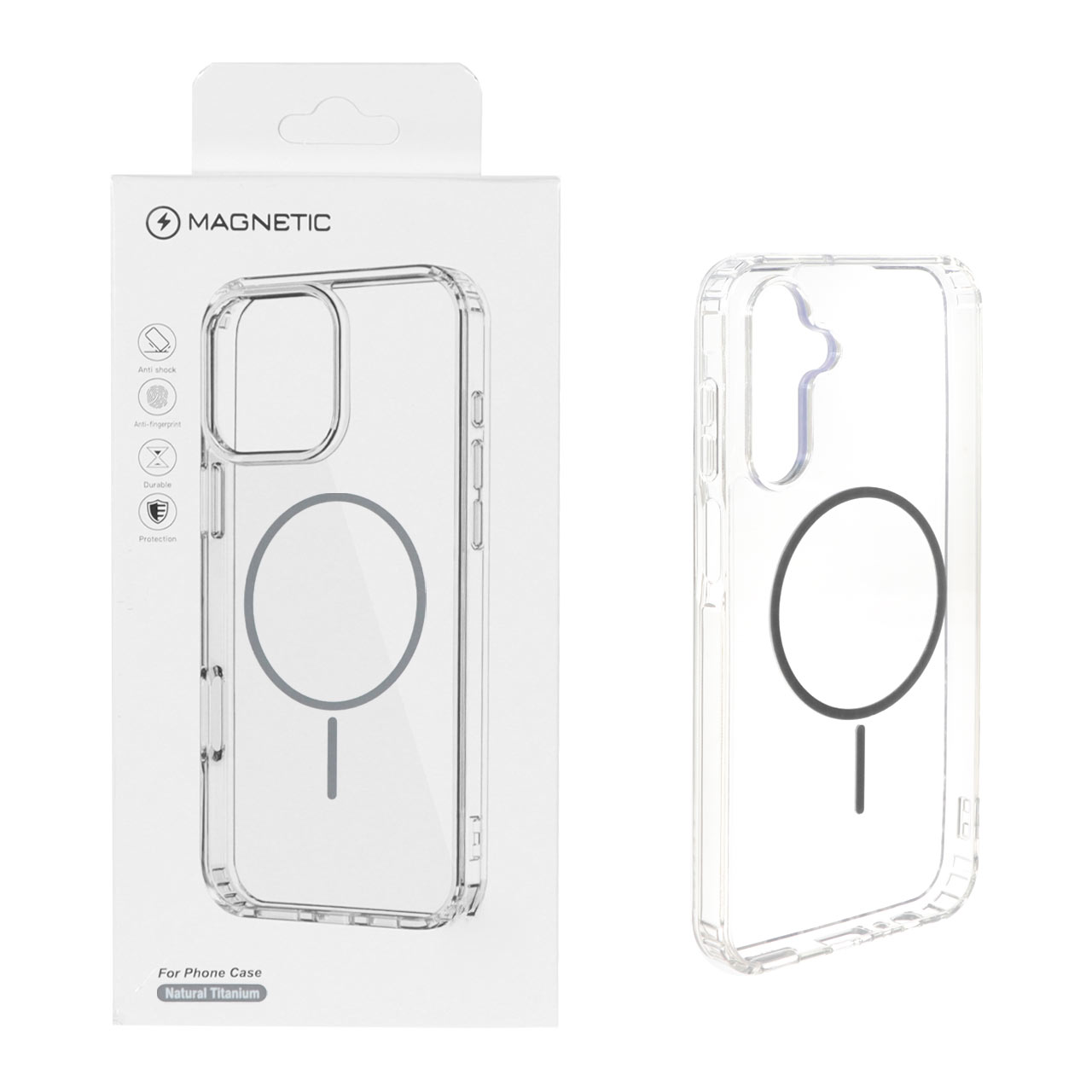قاب اورجینال Magnetic دور ژله ای MagSafe مدل Samsung Galaxy A15 - خاکستری (پک دار)
