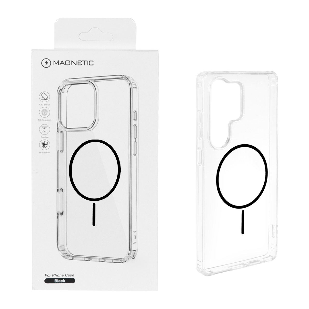 قاب اورجینال Magnetic دور ژله ای MagSafe مدل Samsung Galaxy S25 Ultra - مشکی (پک دار)