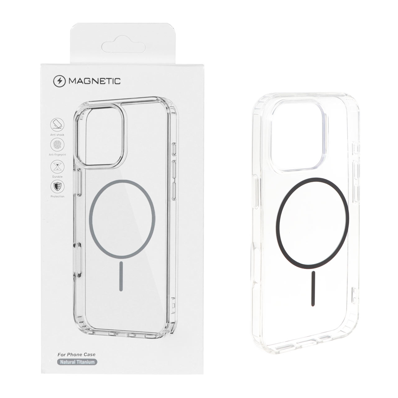 قاب اورجینال Magnetic دور ژله ای MagSafe مدل Apple iPhone 16 Pro - خاکستری (پک دار)