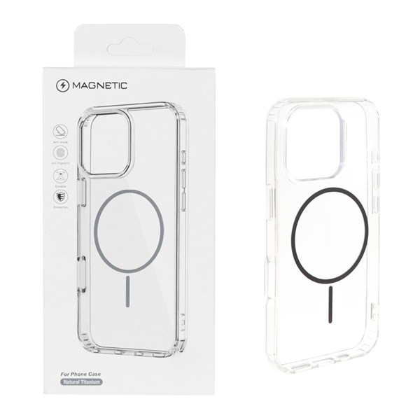 قاب اورجینال Magnetic دور ژله ای MagSafe مدل Apple iPhone 16 Pro - خاکستری (پک دار)